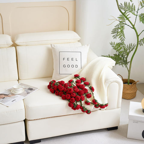 Longhui Bedding rose-detail knit highlights intricate texture for gifting or daily use.