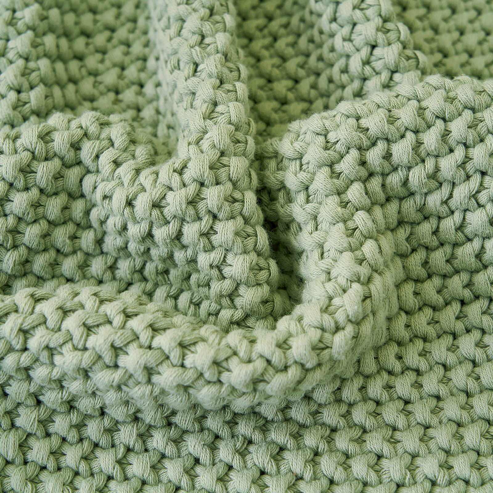 Longhui Bedding rustic farmhouse chic decor with neutral green blanket accent.