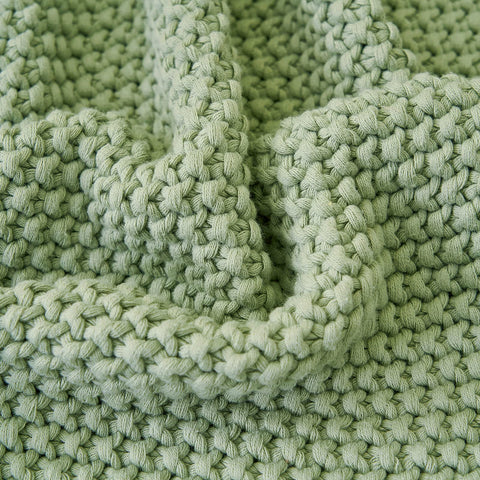 Longhui Bedding rustic farmhouse chic decor with neutral green blanket accent.