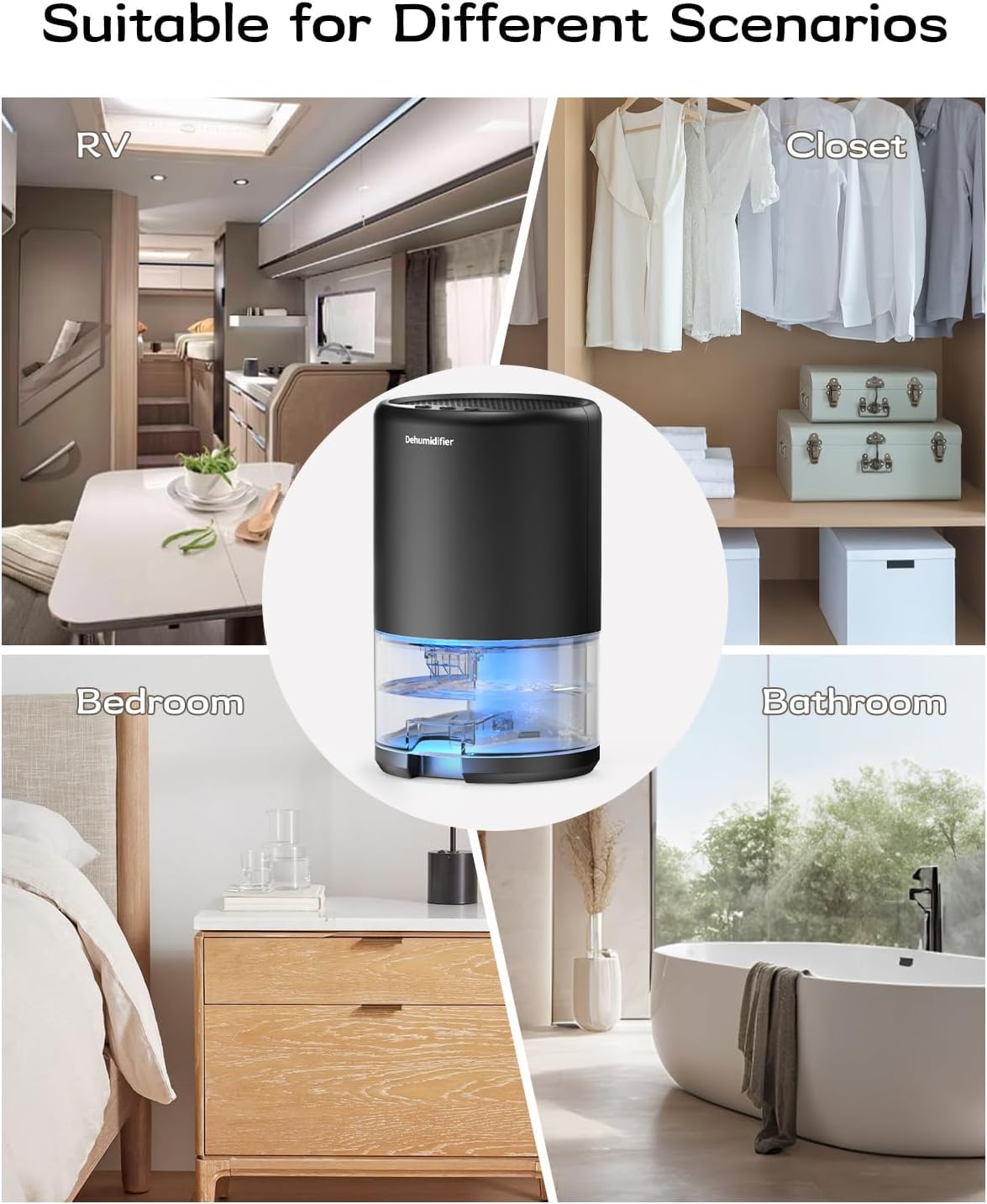 Lonxfy RV dehumidifier supports compact moisture control on the go.