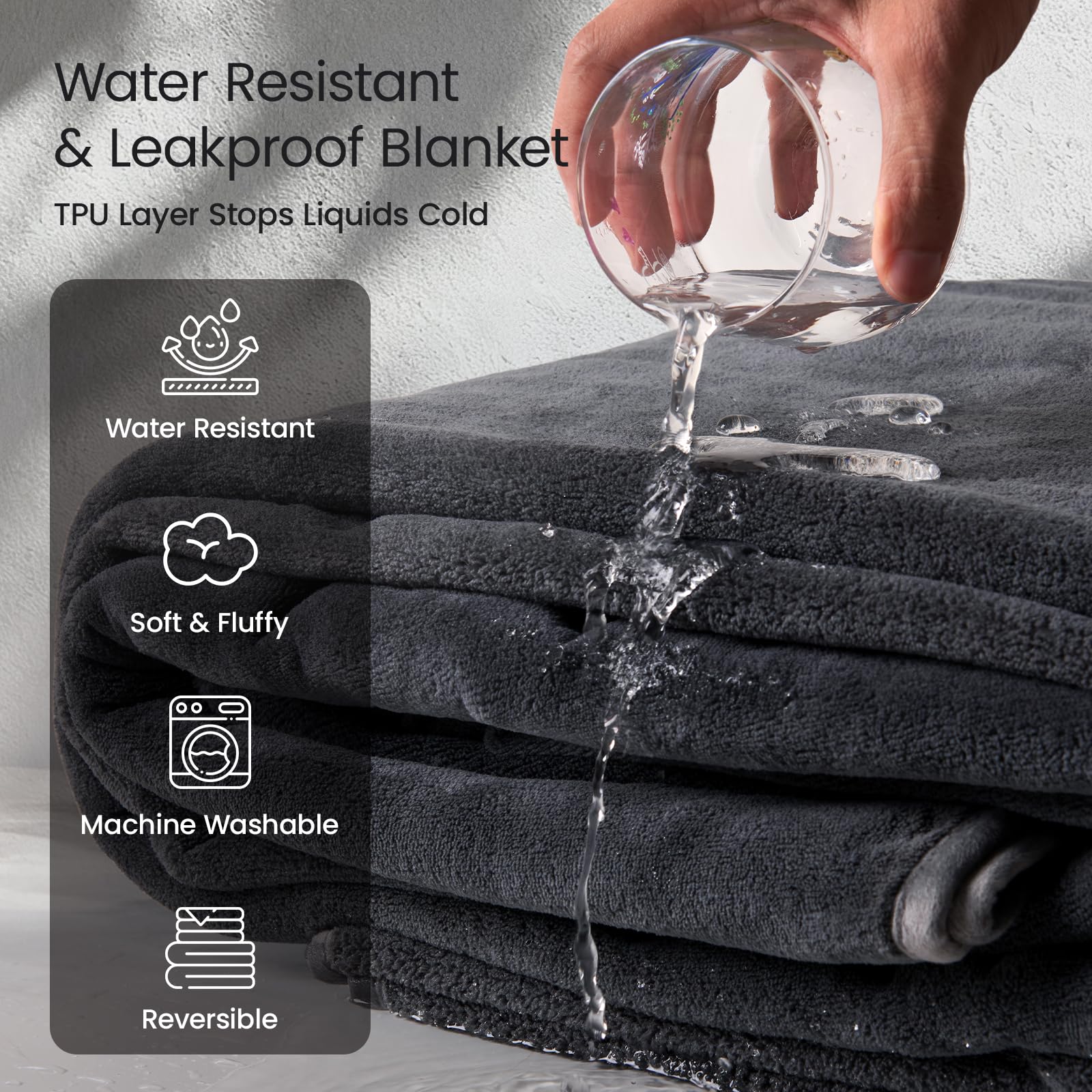 LOOBANI three-layer protection highlights spill resistance and durable construction.