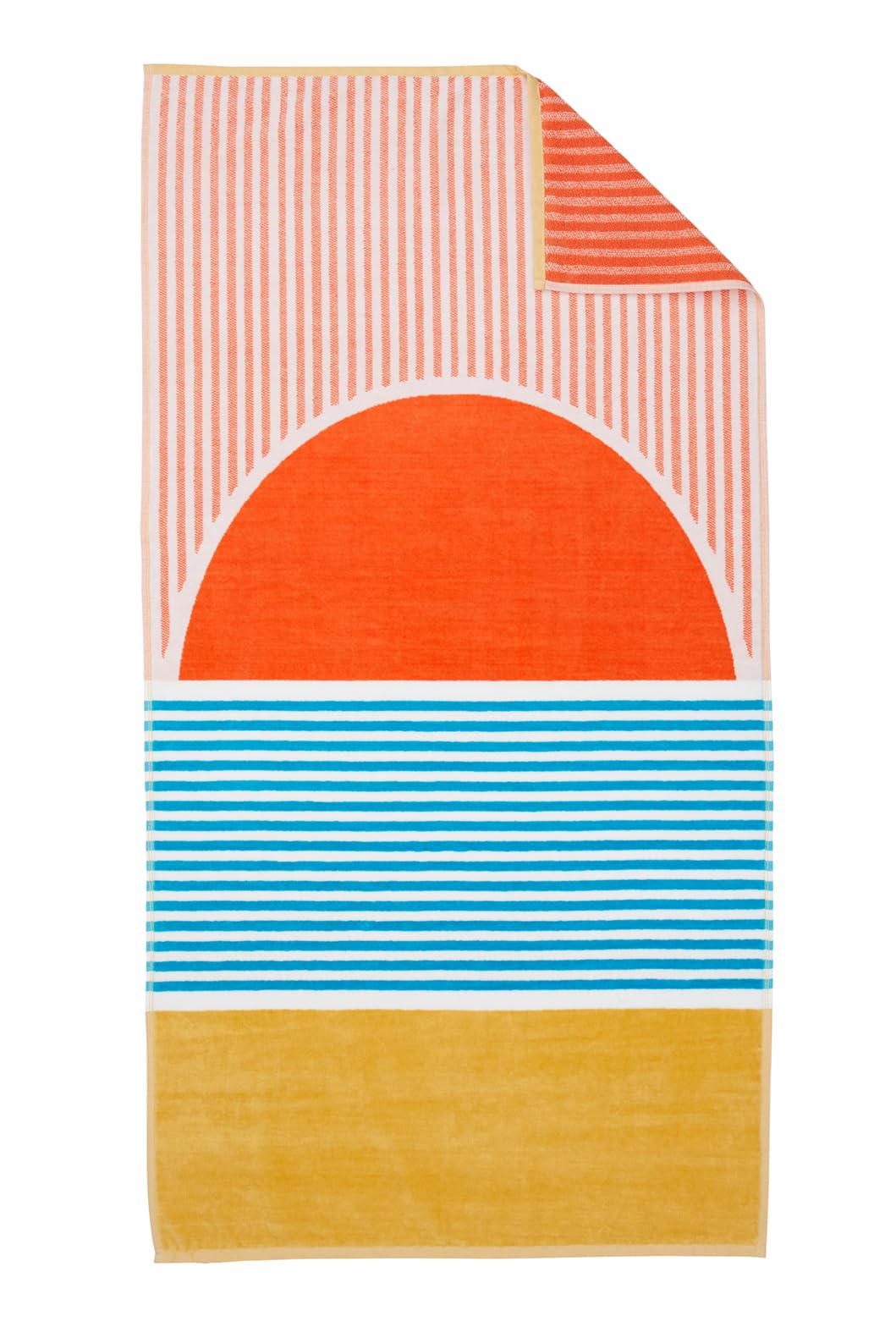 Loon & Lake Beach Sunset towel with radiant sunrays for a standout beach day