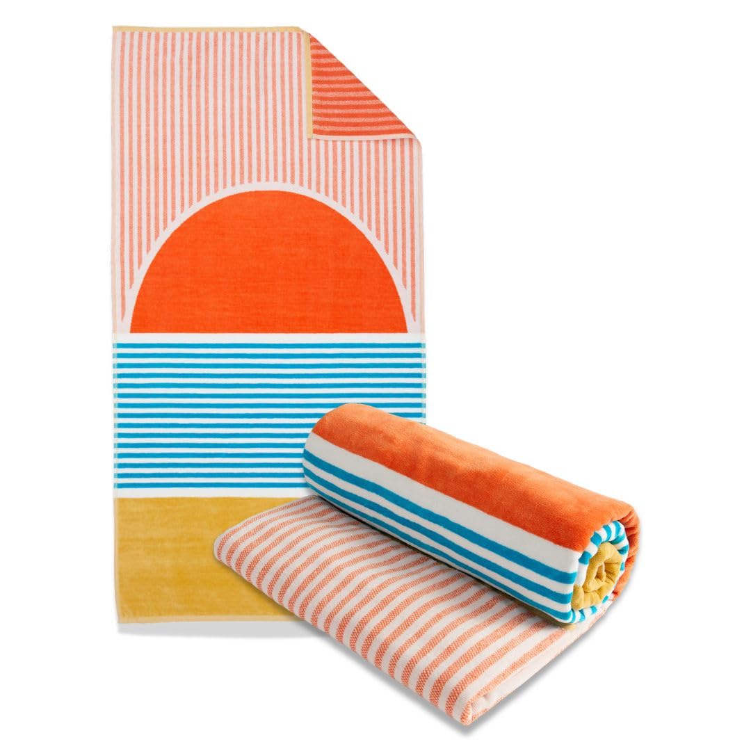 Loon & Lake Beach Sunset towel drying off after a swim