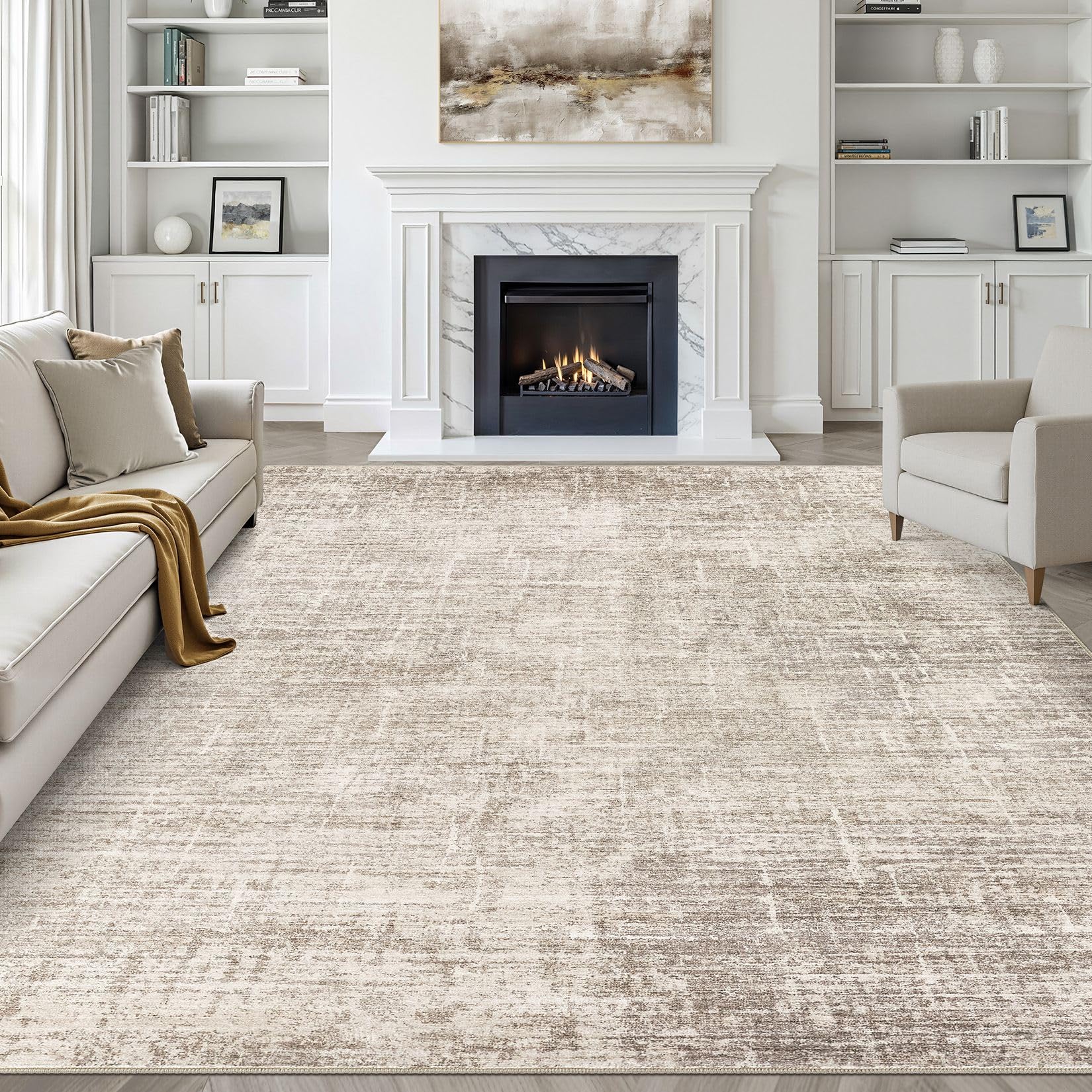 LOONGRUG 8x10 area rug washability for quick refresh on busy living spaces.