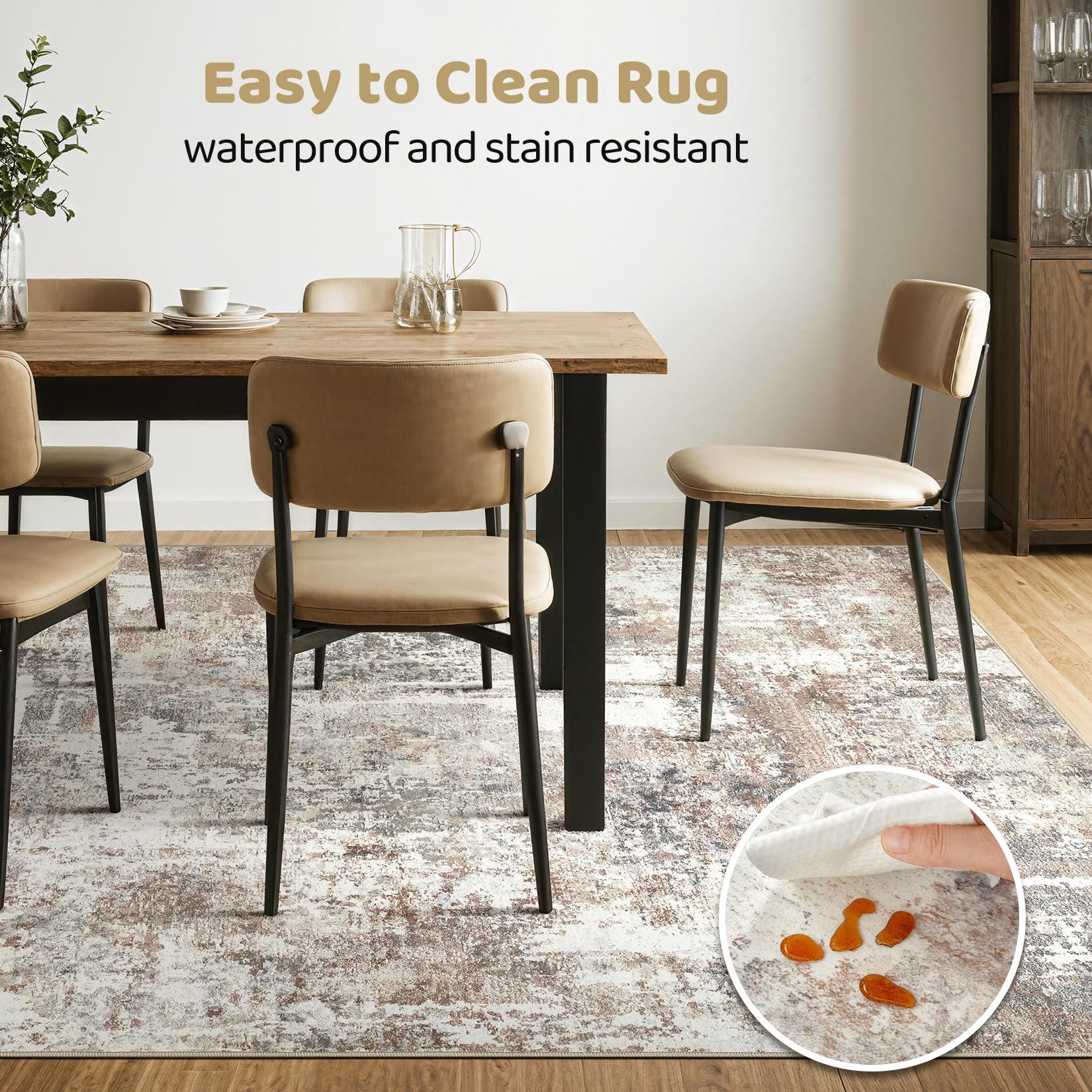 LOONGRUG easy-care machine washable rug — quick tidy-ups for busy households.