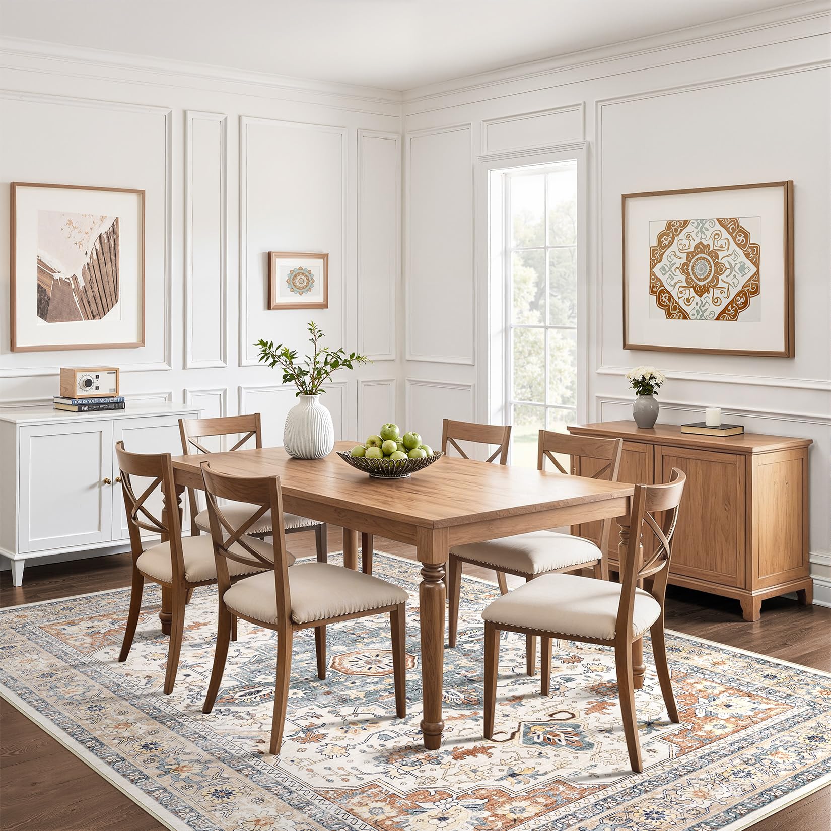 LOONGRUG low-pile rug ideal under dining tables and desks.