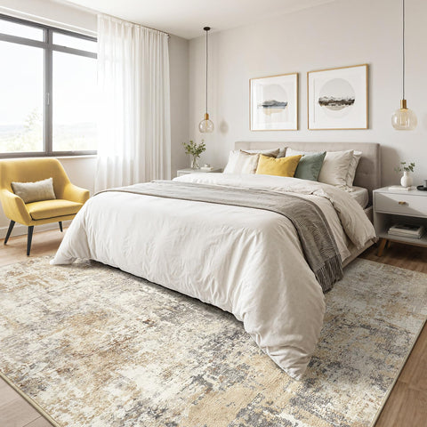 LOONGRUG non-slip backing keeps the rug in place on wooden floors.