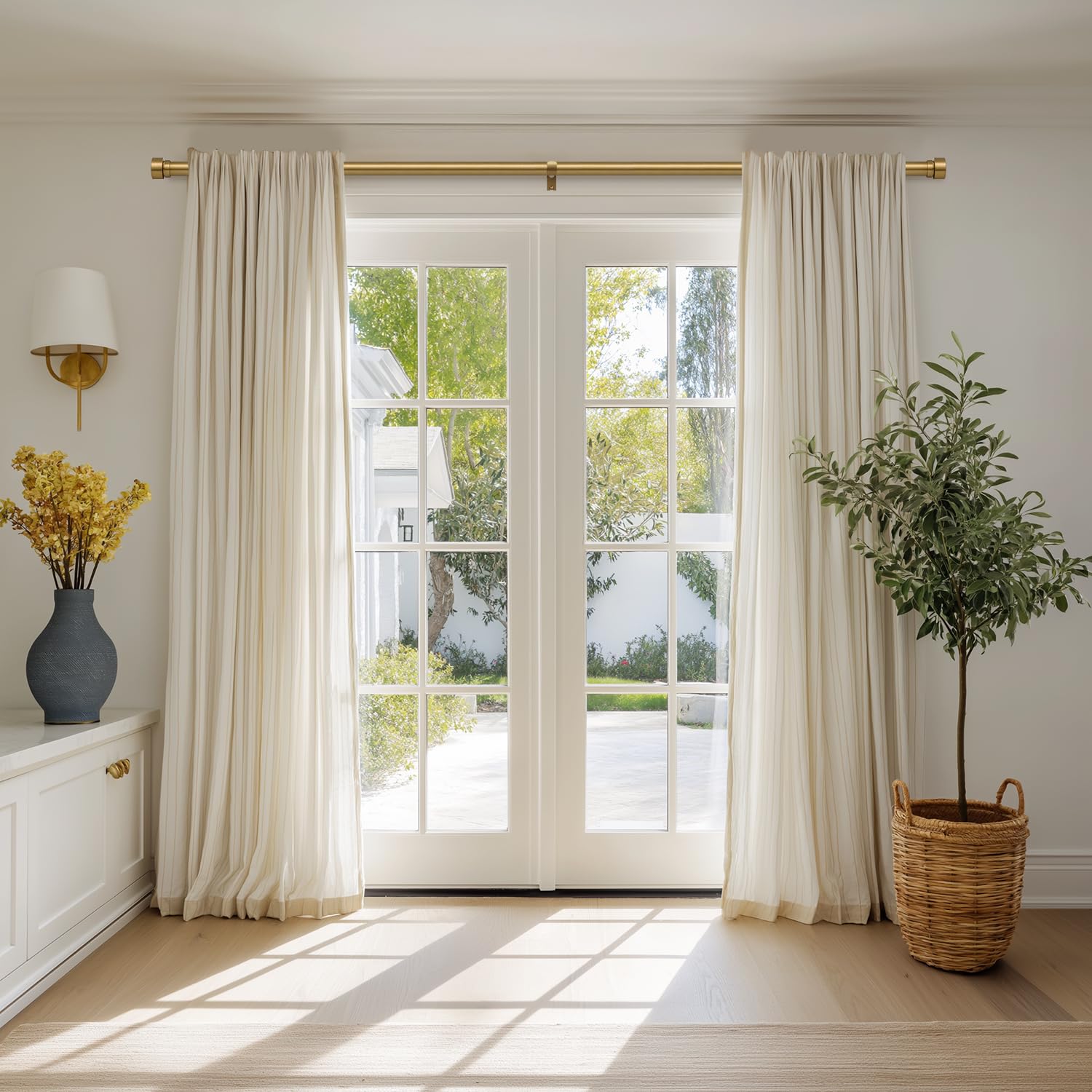Lootkell 1-inch heavy-duty curtain rod for strong drapery support.