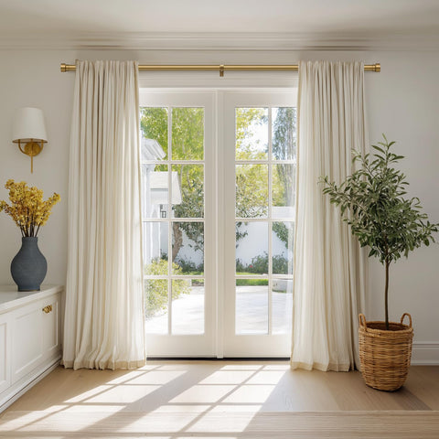 Lootkell 1-inch heavy-duty curtain rod for strong drapery support.