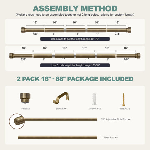 Lootkell bronze curtain rods outdoor patio use, durable finish resists weathering.