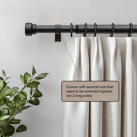 Lootkell curtain rod includes brackets and screws for quick, secure installation