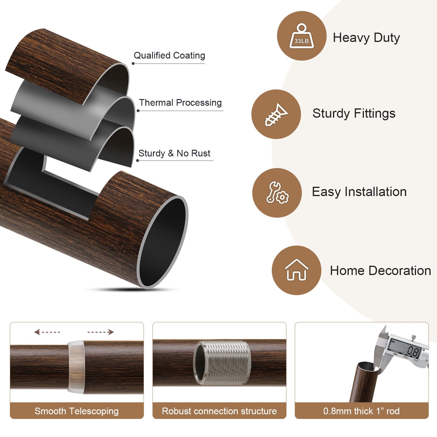 Lootkell curtain rod in kitchen dining area complements decor