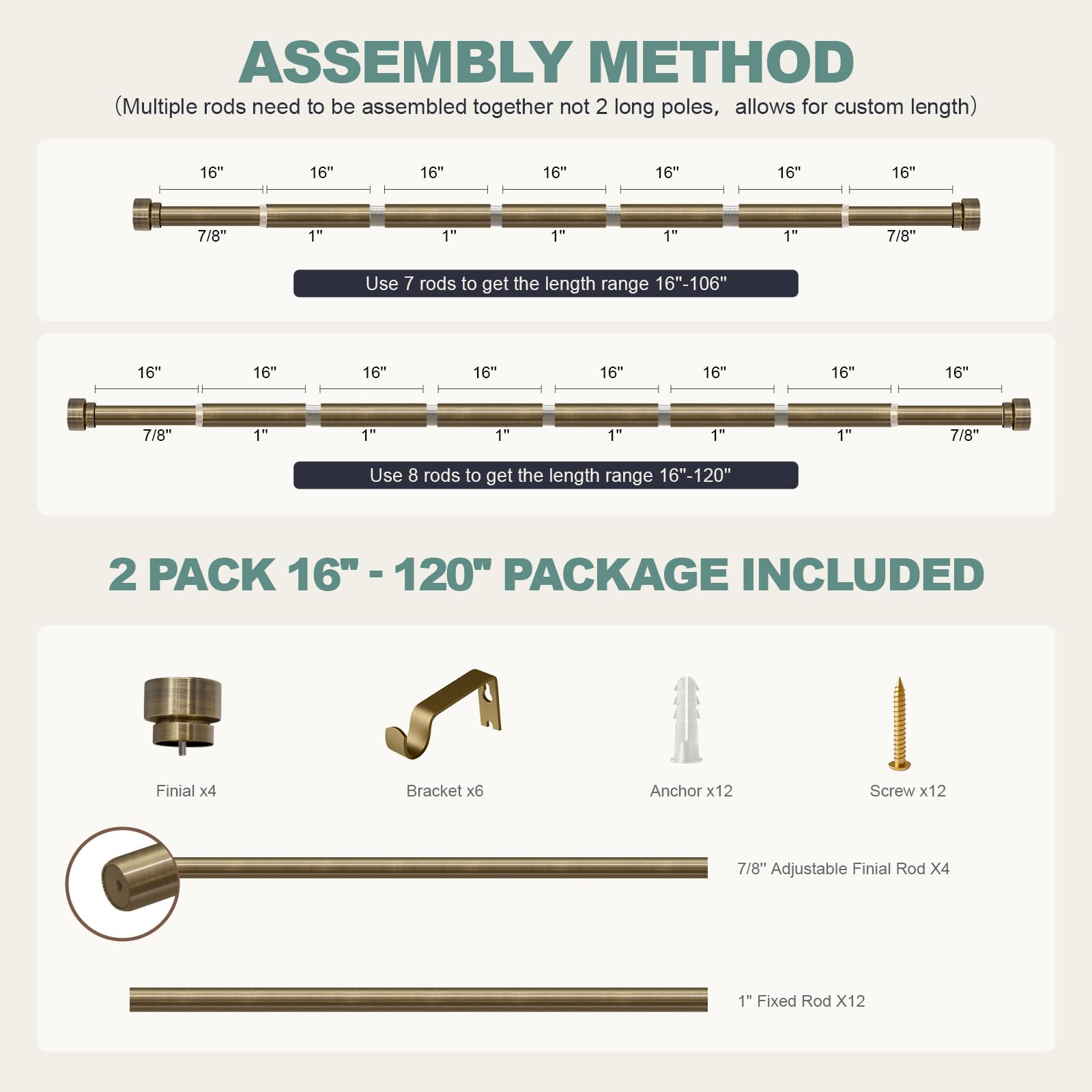 Lootkell curtain rod packaging showcasing sturdy construction.