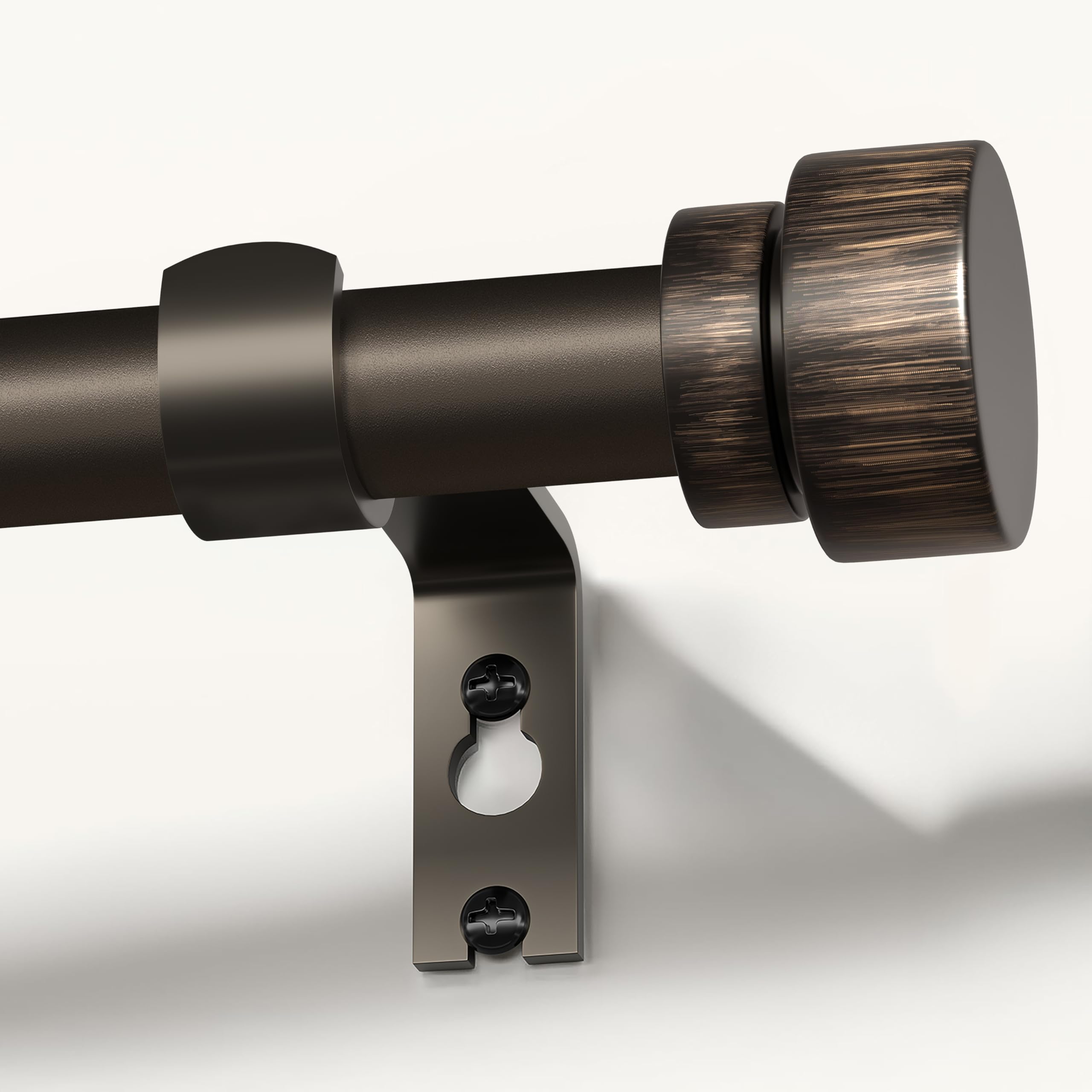 Lootkell modern antique brown bronze curtain rod 66-120 inches adds durable window style.