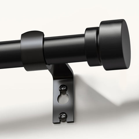 Lootkell modern black curtain rod extended view for versatile window coverage