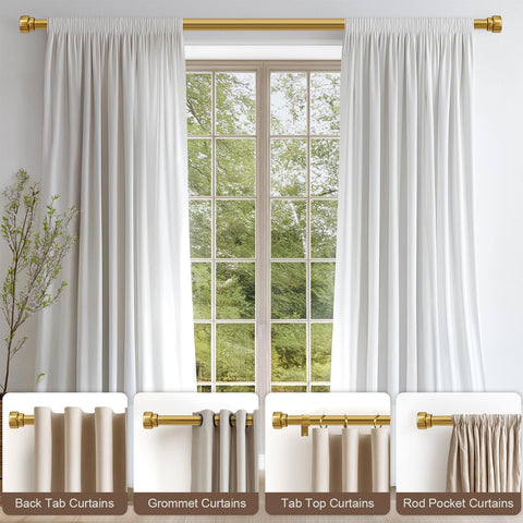 Lootkell adjustable-length rod fits 48-84 inch windows.