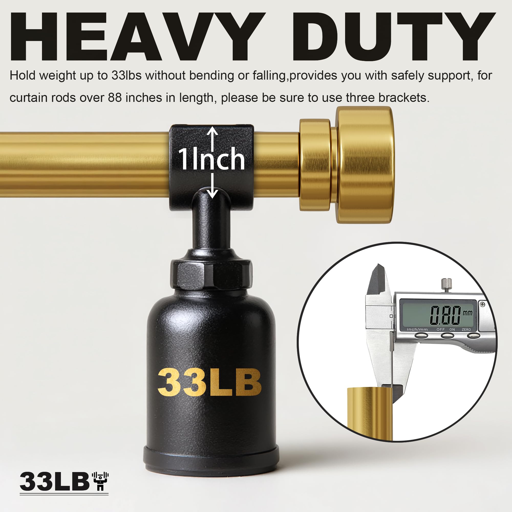 Lootkell gold curtain rod with solid finials adds premium style.