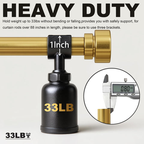 Lootkell gold curtain rod with solid finials adds premium style.