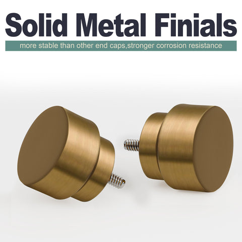 Lootkell solid metal finials in warm gold add stylish stability.