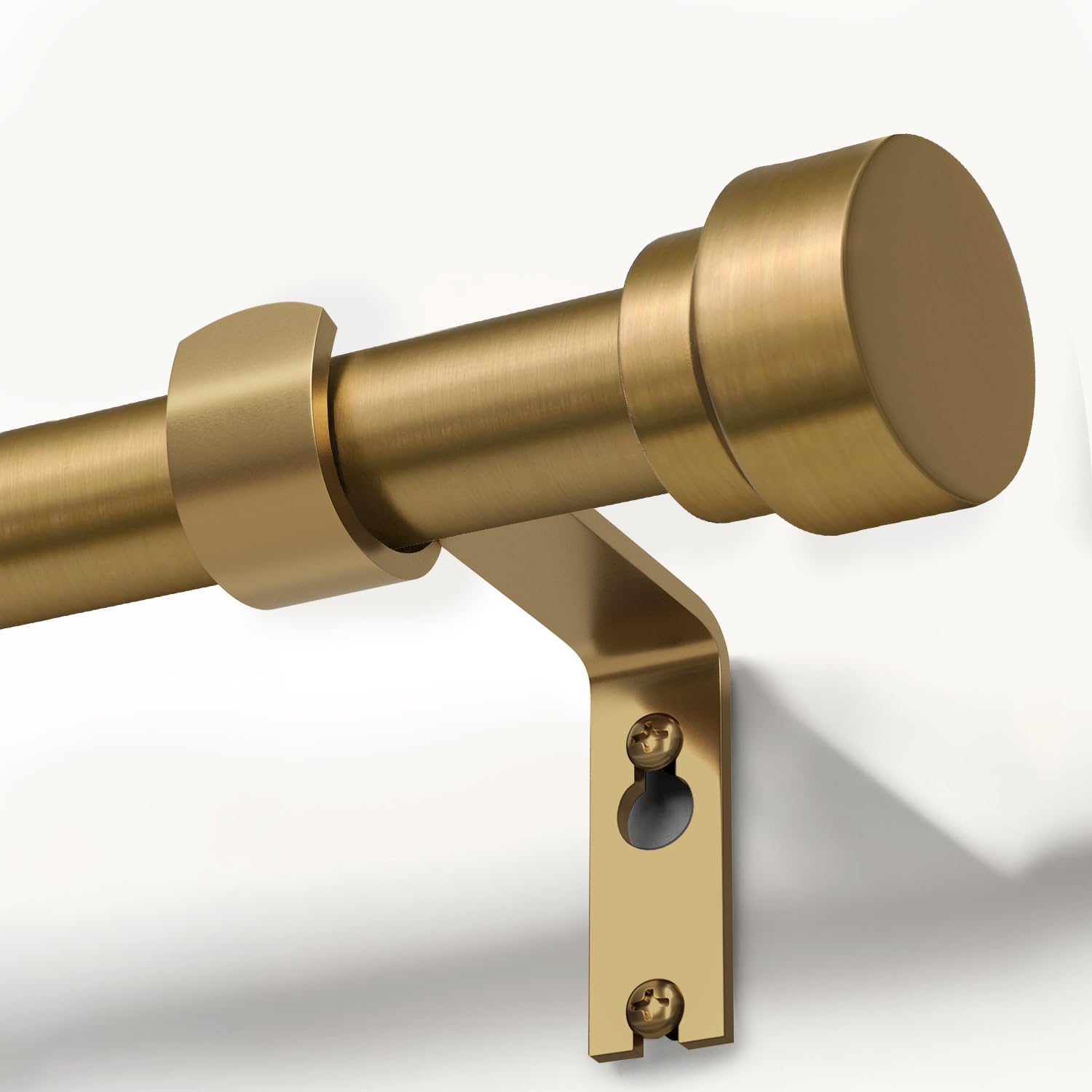 Lootkell warm gold curtain rod 32-88 inches adjustable for a precise fit.