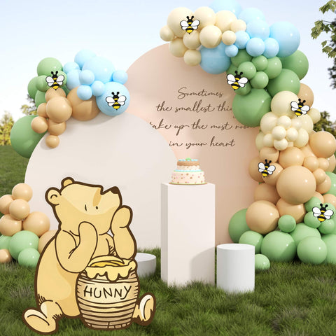 Lopeastar Winnie cutout bear stand elevates photos at baby showers