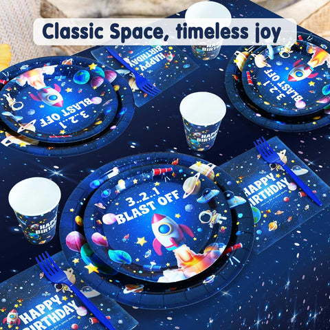 Lopeastar space party kit cups provide themed drinks and simple setup