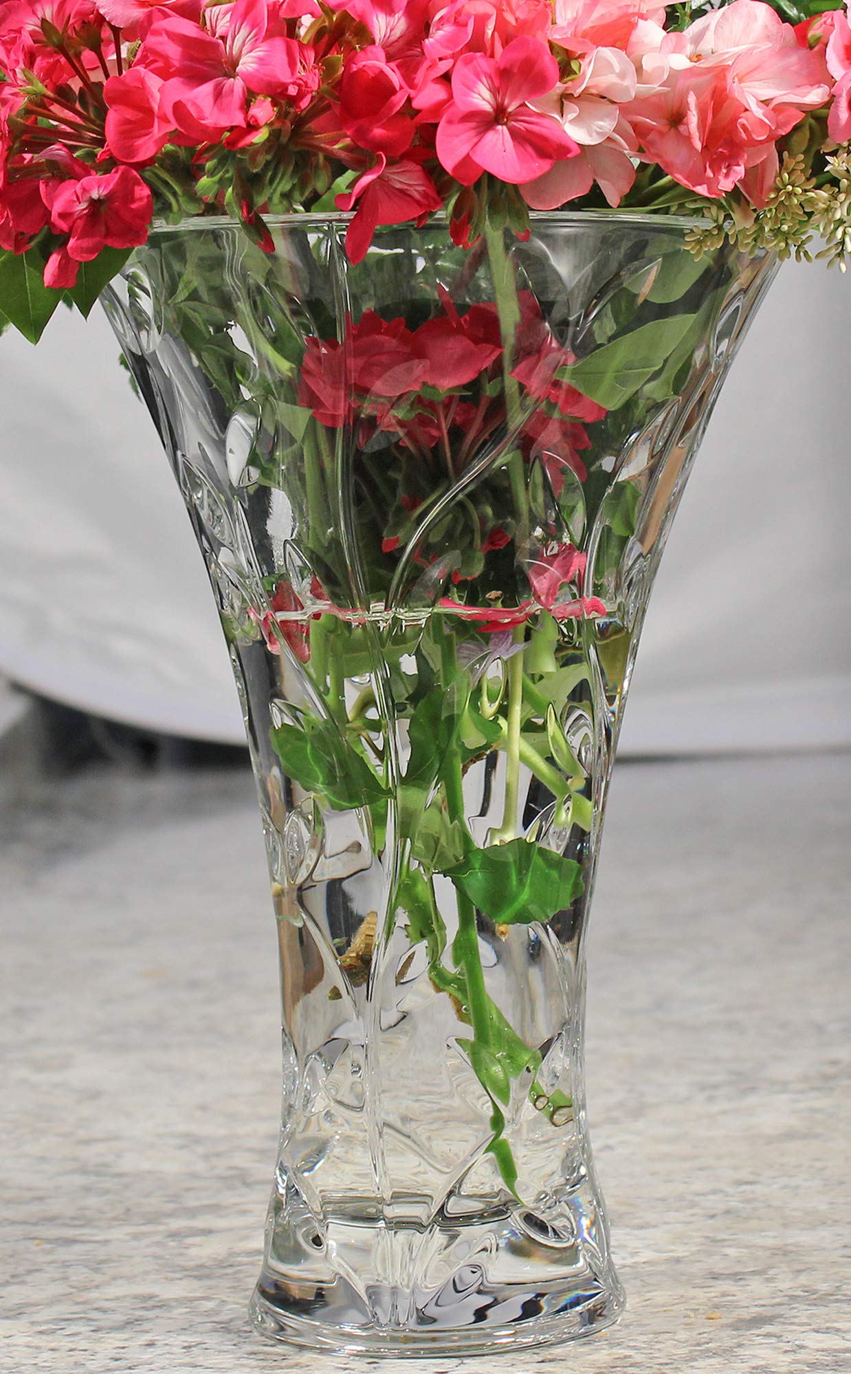 Lorren Crystal Laurus Vase adds sophistication and crystal clarity to any decor