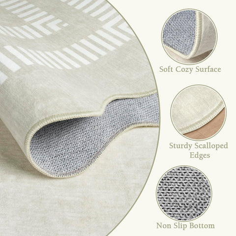 LORWER area rug with non-slip backing keeps kids and pets safe.