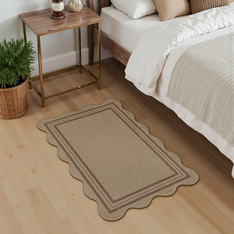 LORWER Distressed jute look with modern fade creates farmhouse charm.