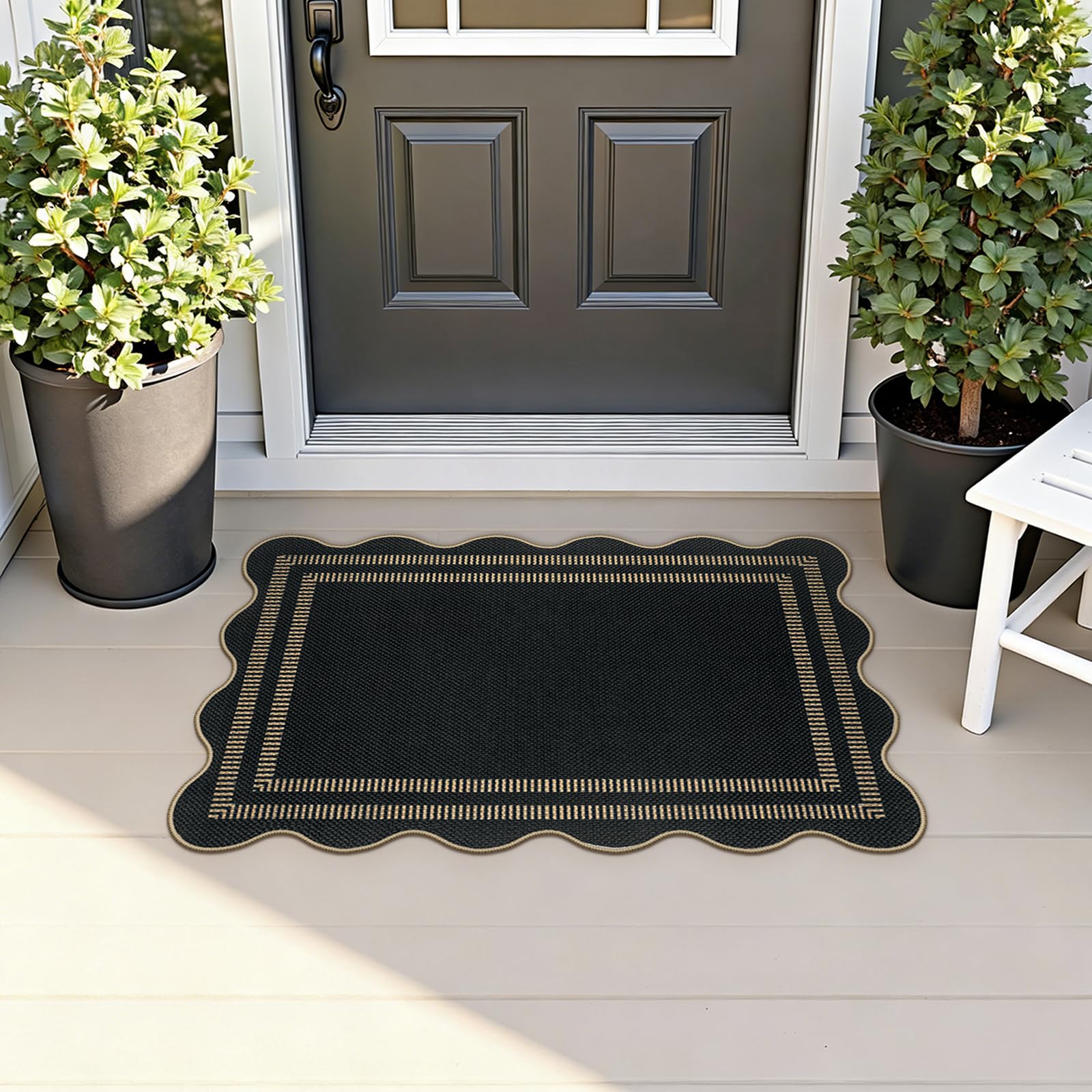 LORWER Easy Jute Outdoor Mat 2x3 compact size for small entrances