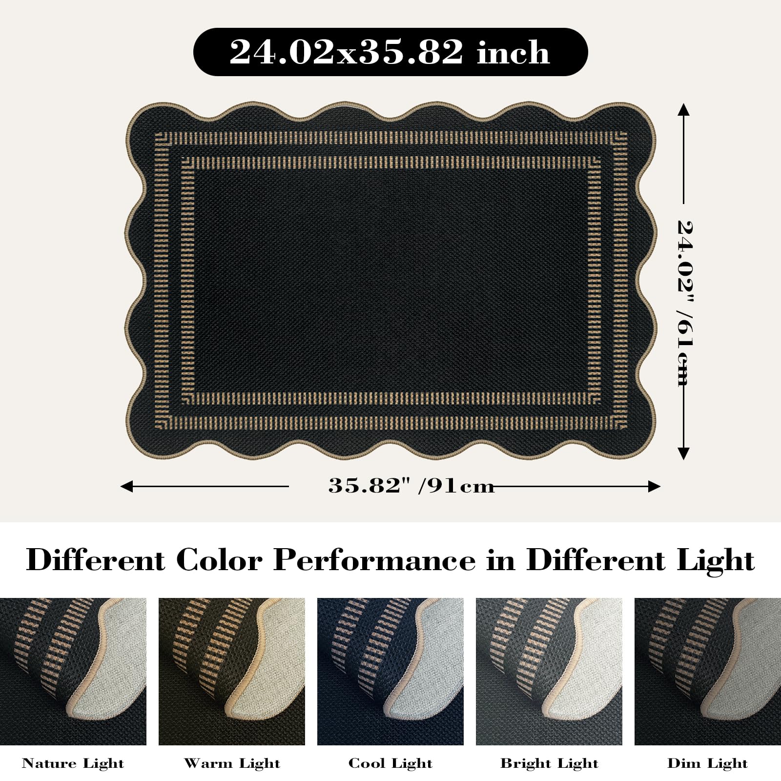 LORWER Easy Jute Outdoor Mat charcoal-black adds farmhouse charm