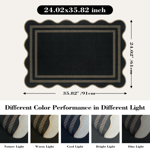 LORWER Easy Jute Outdoor Mat charcoal-black adds farmhouse charm