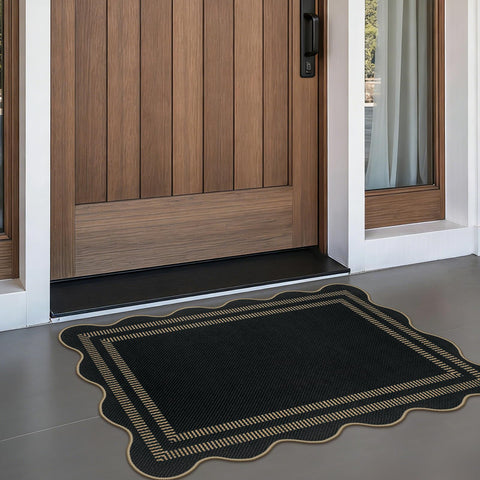 LORWER Easy Jute Outdoor Mat in a foyer area with neutral color