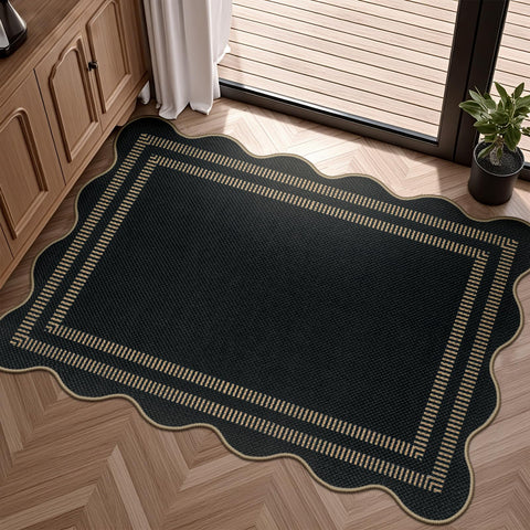 LORWER Easy Jute Outdoor Mat at the front door with non-slip backing for secure entry