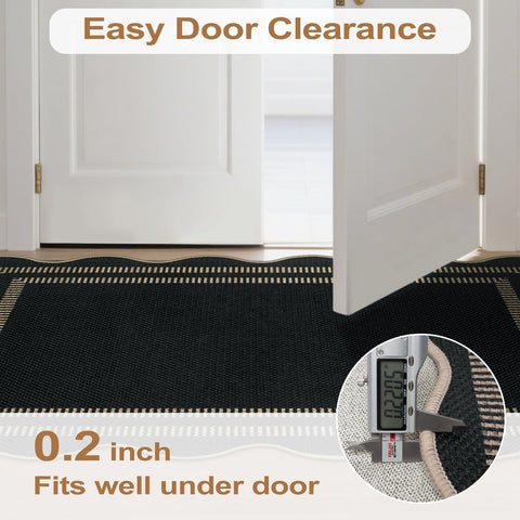 LORWER versatile indoor-outdoor rug suitable for patios, kitchens, and living rooms.