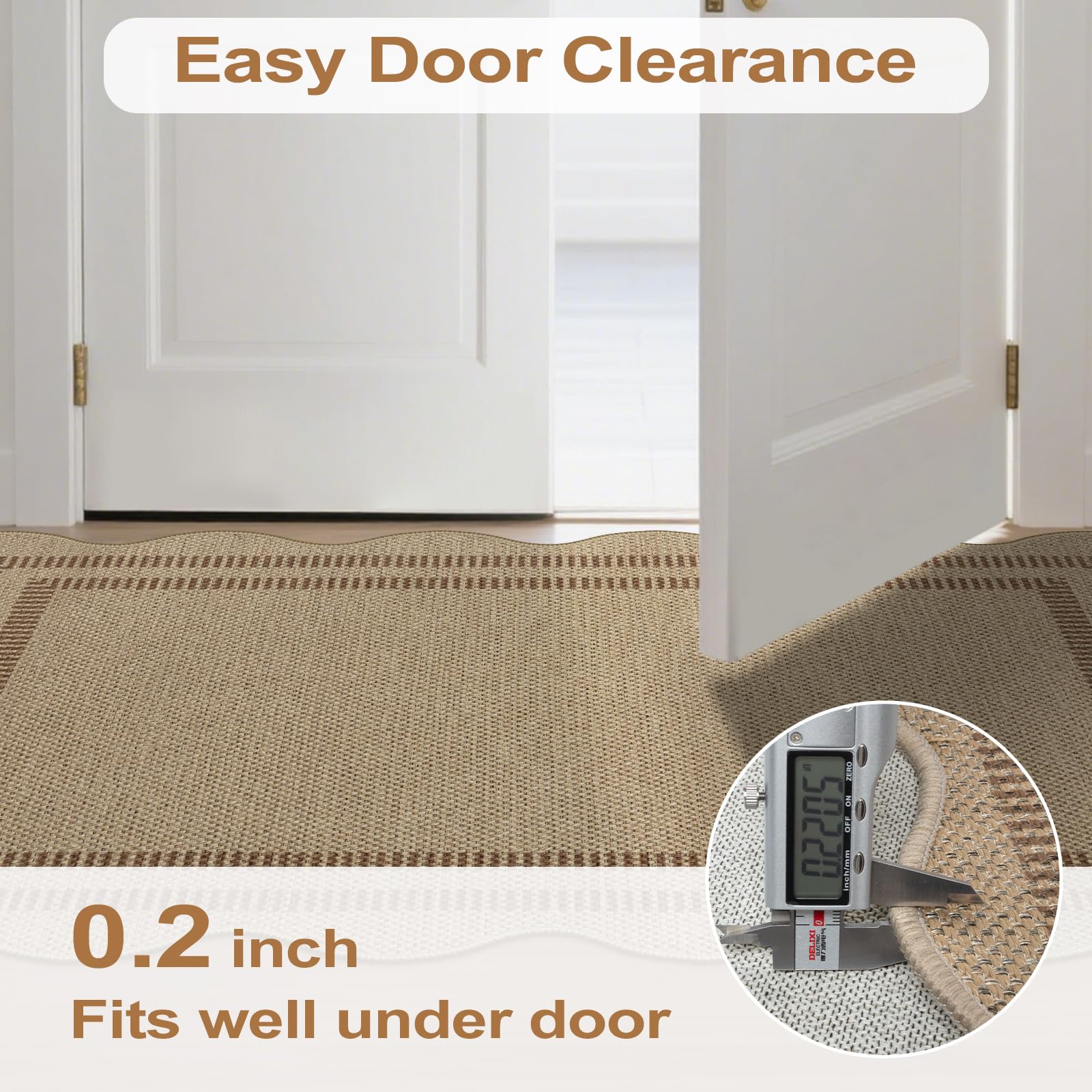 LORWER low-pile rug fits under doors and prevents trips in busy spaces.
