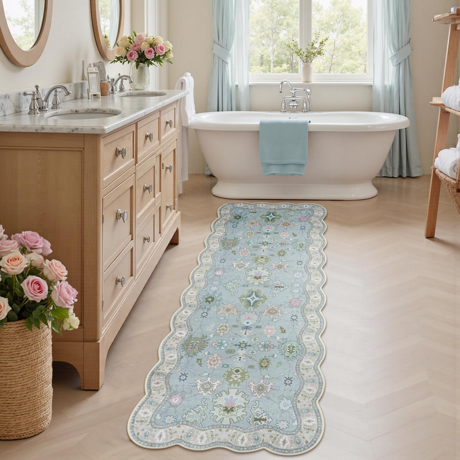 LORWER rug entryway lifestyle shot shows versatile use in busy homes.