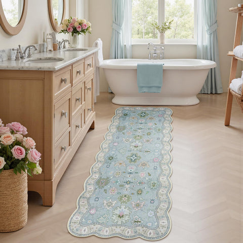 LORWER rug entryway lifestyle shot shows versatile use in busy homes.