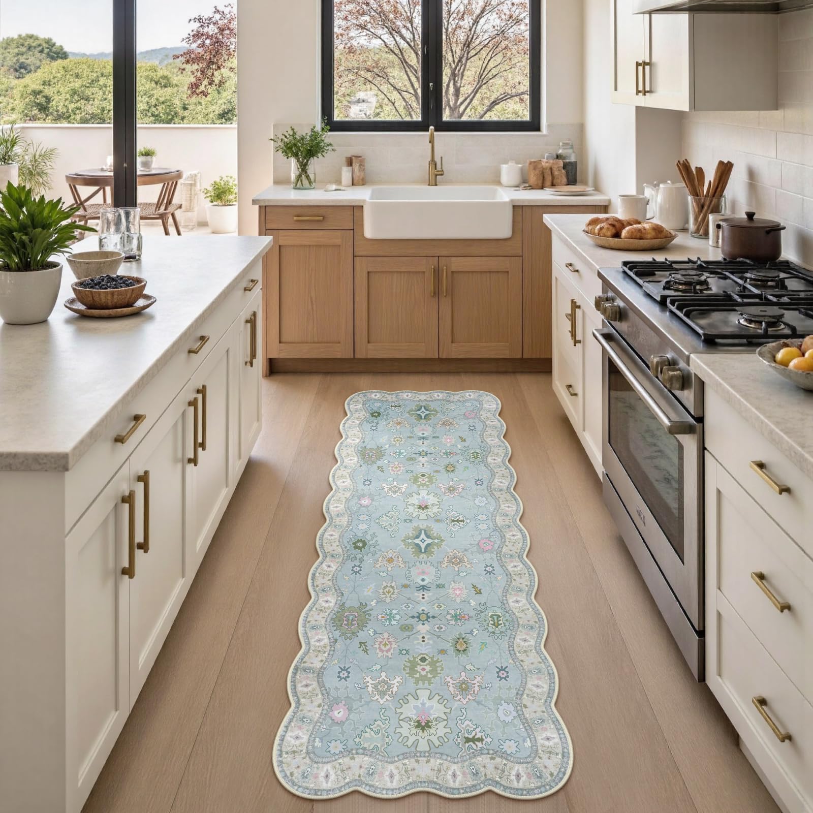 LORWER rug non-slip-back illustrates safety on hard floors for busy hallways.