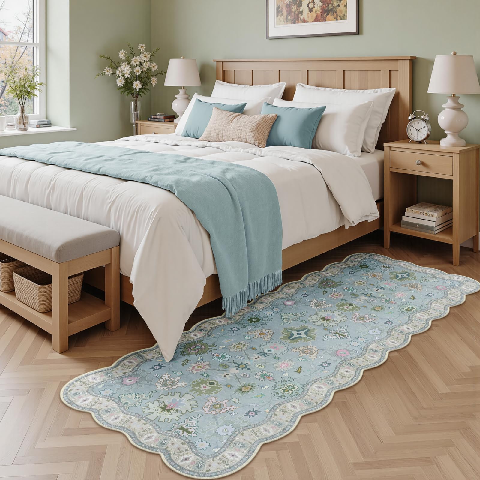 LORWER rug machine-washable design simplifies cleaning after spills.