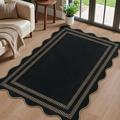 LORWER Modern Easy Jute 3x5 rug overview for versatile indoor-outdoor use.