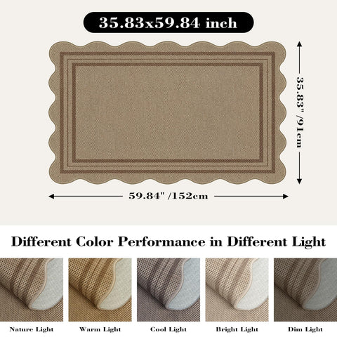 LORWER versatile indoor-outdoor rug for kitchen and sunroom