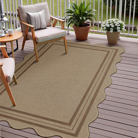 LORWER easy-clean rug being wiped with a damp cloth