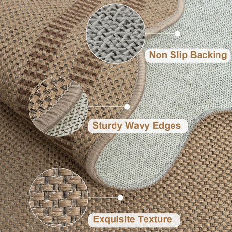 LORWER rug with non-slip TPE backing provides stable footing indoors and outdoors.