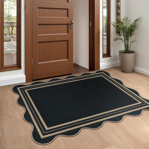 LORWER Front door mat with non-slip TPE backing for secure placement on floors.