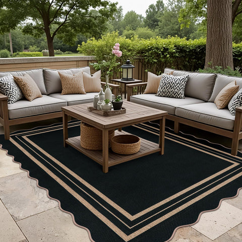 LORWER outdoor patio rug ideal for balconies, decks, and yards.
