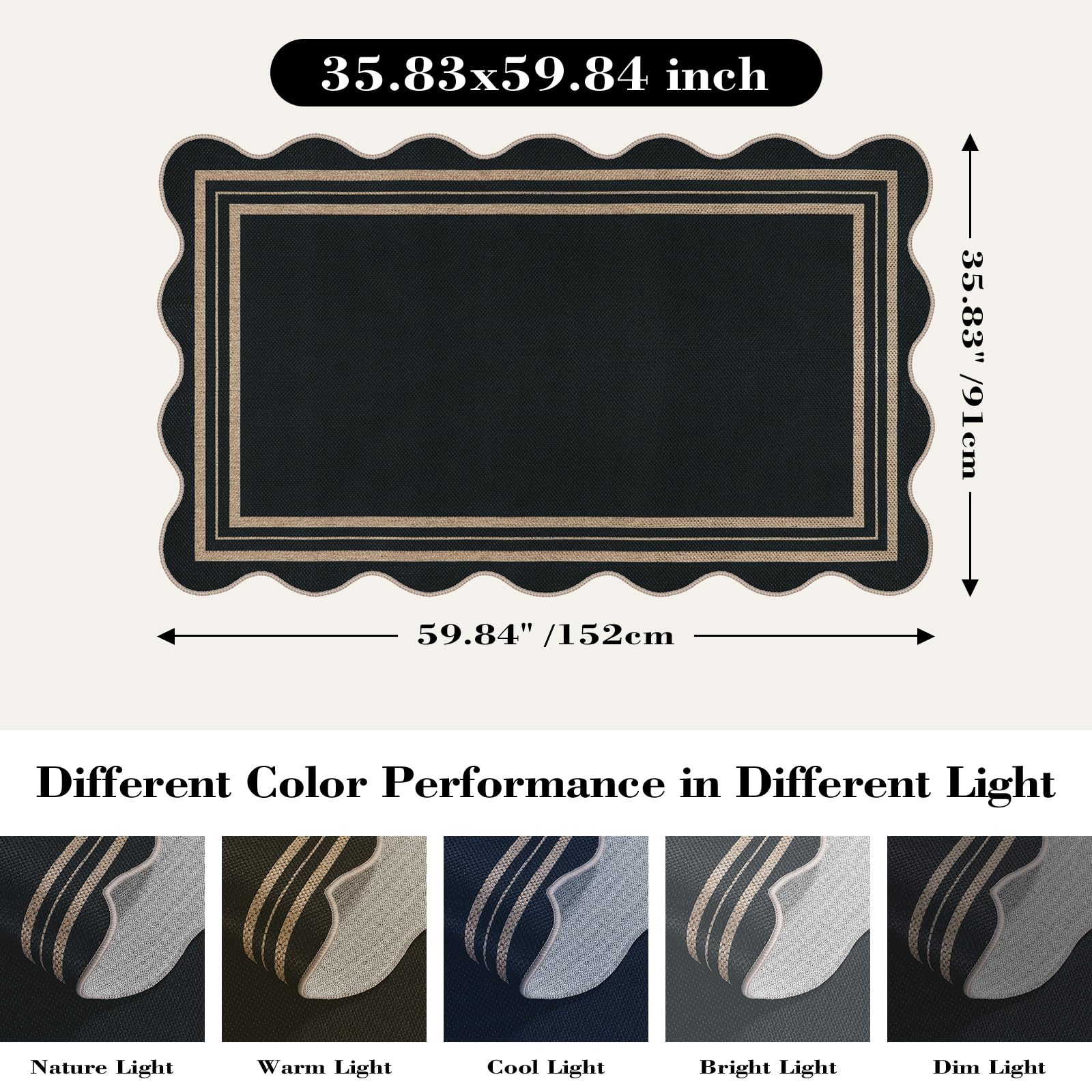 LORWER durable easy-care rug withstands pet and child traffic.