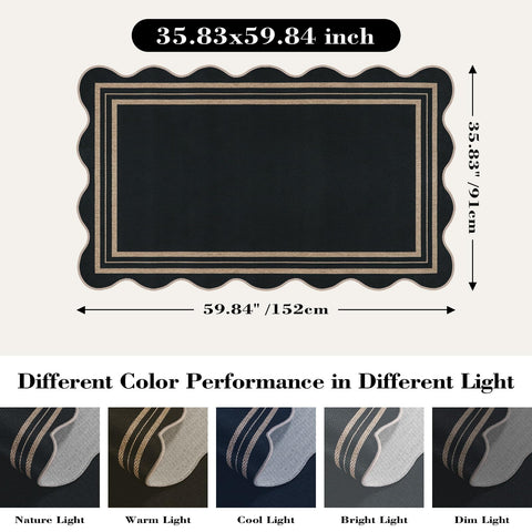 LORWER durable easy-care rug withstands pet and child traffic.