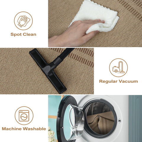 LORWER entryway rug easy to wipe and machine-wash for quick cleaning.