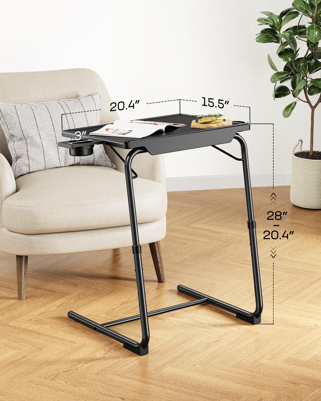 LORYERGO TV Tray cup holder keeping drinks secure during meals